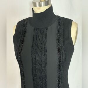 White House Black Market Cable Knit Beaded Luxury Sweater Tank Top XS Small